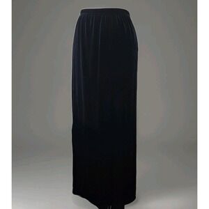 Briggs Womens Maxi Skirt Black Velvet Elastic Waist Pull On Gothic Grunge Sz 1X